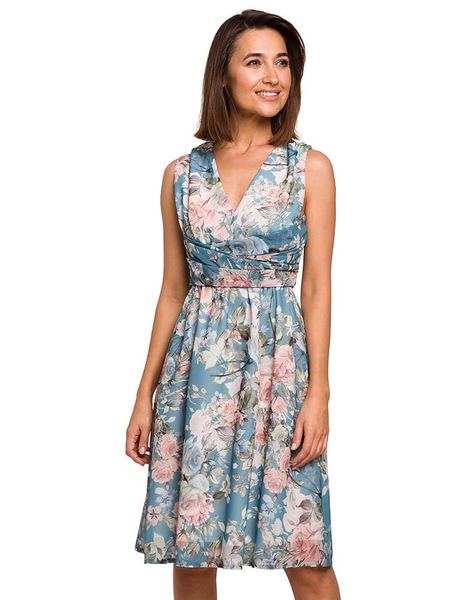 Stylove Sukienka w kolorze turkusowym ze wzorem rozmiar: L. Niebieskie sukienki damskie Stylove, bez wzorów, bez ramiączek. Za 238.84 zł.