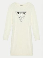Guess Sukienka dzianinowa J4BK11 Z3K20 Écru Regular Fit. Sukienki dziewczęce Guess, z aplikacjami, z dzianiny, bez ramiączek, proste. Za 239.99 zł.