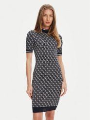Guess Sukienka dzianinowa W3YK39 Z37K0 Granatowy Regular Fit. Niebieskie sukienki damskie Guess, z aplikacjami, z dzianiny, bez ramiączek. Za 619.99 zł.