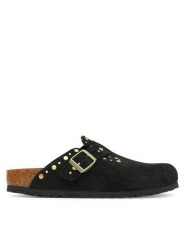 Birkenstock Klapki Boston Rivet 1030491 Czarny. Czarne klapki damskie Birkenstock, bez wzorów, ze skóry, bez obcasa, bez zapięcia. Za 649.99 zł.