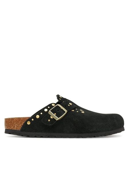 Birkenstock Klapki Boston Rivet 1030491 Czarny. Czarne klapki damskie Birkenstock, bez wzorów, ze skóry, bez obcasa, bez zapięcia. Za 699.99 zł.
