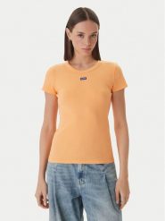 HUGO T-Shirt Easy 50523924 Pomarańczowy Slim Fit. Brązowe t-shirty damskie Hugo, xxl, bez wzorów, z bawełny, bez kołnierzyka. Za 199.99 zł.