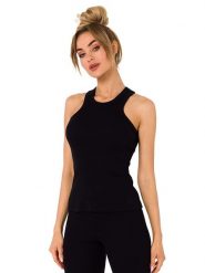 Made of emotion Top w kolorze czarnym rozmiar: M. Czarne koszulki sportowe damskie Made Of Emotion, m, bez wzorów, bez ramiączek. Za 122.09 zł.