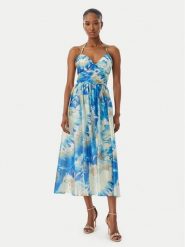 Marciano Guess Sukienka koktajlowa G6GK53 W1985 Niebieski Regular Fit. Niebieskie sukienki damskie Marciano Guess, z aplikacjami, z lyocellu, wizytowe, bez ramiączek. Za 1,219.00 zł.