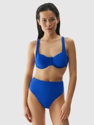 4F Góra od bikini damska - kobaltowa M. Niebieskie bikini 4F, bez wzorów, z dzianiny. W wyprzedaży za 39.99 zł.