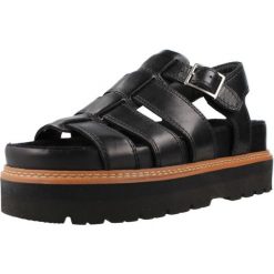 Sandały CLARKS ORIANNA TWIST Czarny. Czarne sandały damskie Clarks, bez wzorów, ze skóry, bez obcasa, bez zapięcia. Za 432.99 zł.