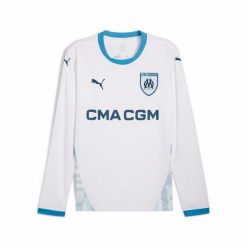 Koszulka domowa z długim rękawem OM 2024/25. Białe koszulki damskie Puma, bez wzorów, bez kołnierzyka, bez ramiączek. W wyprzedaży za 267.00 zł.