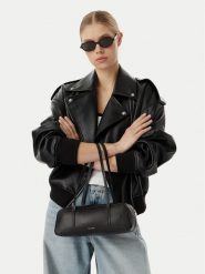 Calvin Klein Torebka Foil Logo Bauletto LV04F3636G Czarny. Czarne torebki klasyczne damskie Calvin Klein, ze skóry, bez dodatków. Za 489.99 zł.