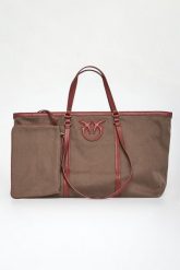 Torebka Miranda Shopper Extra Canvas PINKO. Brązowe shopper bag Pinko, bez wzorów, bez dodatków. W wyprzedaży za 847.20 zł.
