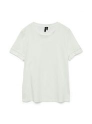 Vero Moda Koszulka w kolorze białym rozmiar: S. Białe bluzki damskie Vero Moda, s, bez wzorów, z bawełny, bez kołnierzyka, bez ramiączek. Za 70.45 zł.