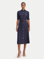 Fracomina Sukienka koszulowa FR26SD4003D470F9 Granatowy Regular Fit. Niebieskie sukienki damskie Fracomina, bez wzorów, z syntetyku, bez ramiączek. Za 839.99 zł.