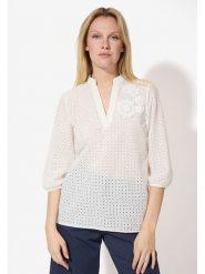 More & More Bluzka w kolorze białym rozmiar: 44. Białe bluzki damskie More & More, z aplikacjami, bez kołnierzyka, bez ramiączek. Za 119.95 zł.