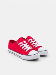 Trampki - czerwony. Czerwone trampki damskie Sinsay, bez wzorów, bez zapięcia. Za 29.99 zł.