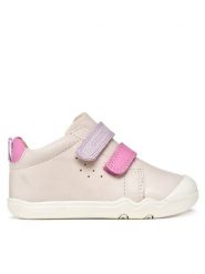 Geox Sneakersy B Steppieup Girl B4663A 000CL C1698 Écru. Buty sportowe dziewczęce Geox, bez wzorów, ze skóry, bez zapięcia. Za 229.99 zł.
