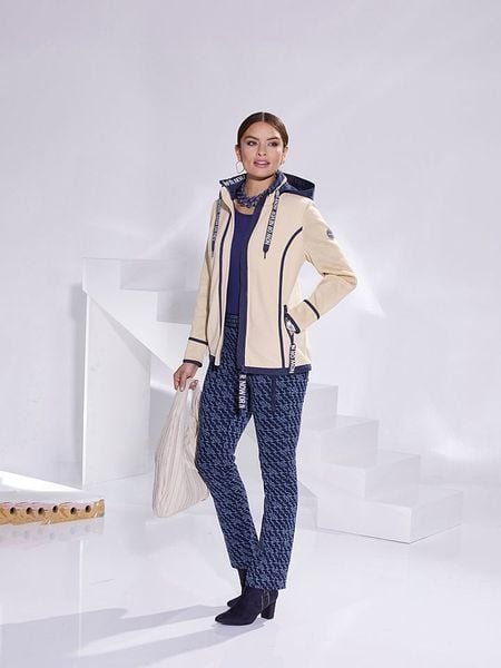 Heine Spodnie w kolorze granatowo-niebieskim rozmiar: W19. Niebieskie spodnie materiałowe damskie Heine, bez wzorów, z materiału. Za 24.12 zł.