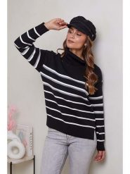 Soft Cashmere Golf w kolorze czarno-białym rozmiar: 38/40. Czarne golfy damskie Soft Cashmere, bez wzorów, bez ramiączek. Za 114.17 zł.