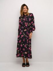 Kaffe Sukienka koszulowa Dorita 10507590 Czarny Regular Fit. Czarne sukienki damskie Kaffe, bez wzorów, z wiskozy, bez ramiączek. Za 339.99 zł.