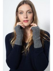 Perfect Cashmere Kaszmirowe mitenki "Jelo" w kolorze szarym rozmiar: onesize. Szare rękawiczki damskie Perfect Cashmere, bez wzorów, z kaszmiru. Za 143.99 zł.