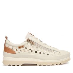 Półbuty Pikolinos. Białe półbuty damskie Pikolinos, bez wzorów, bez obcasa, na płaskiej podeszwie, bez zapięcia. Za 599.99 zł.