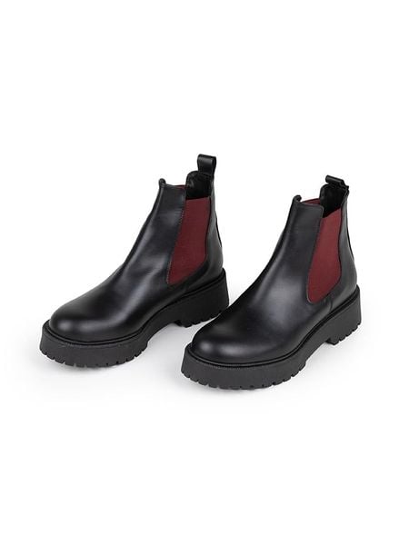 Anna Morellini Skórzane sztyblety "Adaria" w kolorze czarno-czerwonym rozmiar: 39. Czarne botki damskie Anna Morellini, bez zapięcia. Za 420.95 zł.