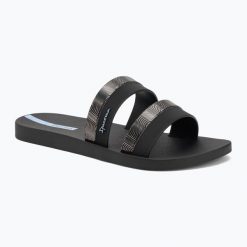 Klapki damskie Ipanema Mesh Slide. Czarne klapki damskie Ipanema, bez wzorów, z materiału, bez obcasa, bez zapięcia. Za 89.00 zł.