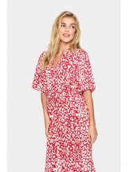 SAINT TROPEZ Sukienka "Zazia" w kolorze czerwono-białym rozmiar: L. Białe sukienki damskie Saint Tropez, bez wzorów, z tkaniny, klasyczne, bez ramiączek. Za 118.56 zł.