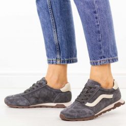 Szare skórzane półbuty damskie Vinceza 79638. Szare obuwie sportowe casual damskie VINCEZA, na jesień, bez wzorów, z dresówki, z okrągłym noskiem, bez obcasa, na płaskiej podeszwie, bez zapięcia. Za 229.00 zł.