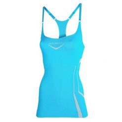 Koszulka damska na ramiączkach Brubeck Fitness z topem kolor lazurowy L CM10070. Niebieskie koszulki damskie Brubeck, l, bez wzorów, bez kołnierzyka, bez ramiączek. Za 95.00 zł.