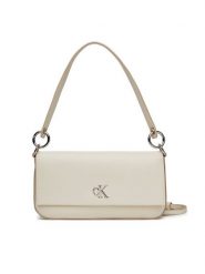 Calvin Klein Jeans Torebka Minimal Monogram Shoulder Pouch LV04K3161G Biały. Białe torebki klasyczne damskie Calvin Klein Jeans, z jeansu, bez dodatków. Za 309.99 zł.