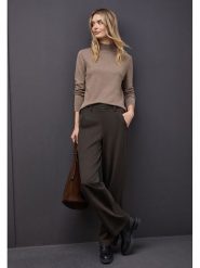 Street One Spodnie w kolorze brązowym rozmiar: 40/L30. Brązowe spodnie materiałowe damskie Street One, bez wzorów, z materiału. Za 200.60 zł.