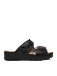 Rieker Klapki CEO-V1392-00 Czarny. Czarne klapki damskie Rieker, bez wzorów, z materiału, bez obcasa, bez zapięcia. Za 299.99 zł.
