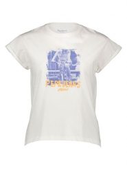 Pepe Jeans Koszulka w kolorze białym rozmiar: L. Białe bluzki damskie Pepe Jeans, l, bez wzorów, z bawełny, bez kołnierzyka, bez ramiączek. Za 83.45 zł.