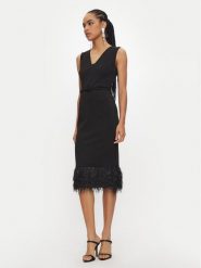 Rinascimento Sukienka koktajlowa CFC0120269003 Czarny Regular Fit. Czarne sukienki damskie Rinascimento, bez wzorów, z syntetyku, wizytowe, bez ramiączek. Za 309.99 zł.