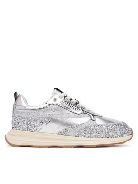 PINKO Sneakersy Zoe 03 SS0091T033 Srebrny. Szare obuwie sportowe damskie Pinko, ze skóry, bez zapięcia. Za 1,009.00 zł.