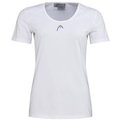 T-Shirt damski CLUB 22 Tech. Białe t-shirty damskie Head, bez wzorów, z dżerseju, bez kołnierzyka. W wyprzedaży za 115.50 zł.