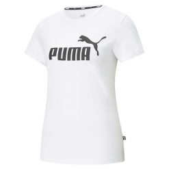 Damska koszulka z logo Essentials PUMA White. Białe bluzki damskie Puma, s, bez wzorów, bez kołnierzyka, bez ramiączek. Za 59.99 zł.
