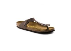 Japonki damskie Birkenstock 043751. Brązowe klapki damskie Birkenstock, z aplikacjami, z jeansu, bez obcasa, bez zapięcia. Za 677.00 zł.