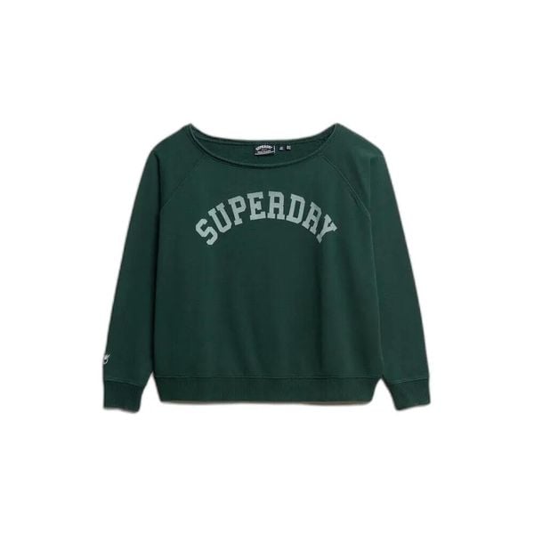 Bluza damska Superdry Athletic Essentials Bardot. Zielone bluzy damskie Superdry, l, bez wzorów, prążkowane, bez kaptura. Za 329.25 zł.