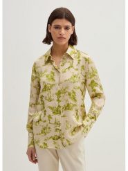 STEFANEL Bluzka w kolorze beżowo-zielonym rozmiar: 40. Brązowe bluzki damskie Stefanel, bez wzorów, z wiskozy, bez kołnierzyka, bez ramiączek. Za 208.99 zł.