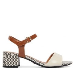 Sandały Tamaris. Białe sandały damskie Tamaris, bez wzorów, bez obcasa, na słupku, bez zapięcia. Za 259.99 zł.