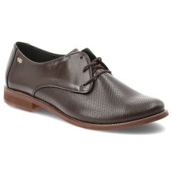 Brązowe Oxfordy Armodo Eleganckie Obuwie Damskie. Brązowe półbuty damskie Armodo, bez wzorów, ze skóry, bez obcasa, na obcasie, bez zapięcia. Za 331.99 zł.