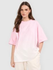 4F T-shirt loose z nadrukiem damski - różowy S. Czerwone t-shirty damskie 4F, s, bez wzorów, z dresówki, bez kołnierzyka. Za 79.99 zł.