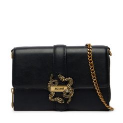 Torebka Just Cavalli. Czarne torebki wieczorowe damskie Just Cavalli, bez wzorów, bez dodatków. Za 660.99 zł.