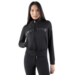 Damska bluza z kapturem zapinana na zamek Equiline Gur. Czarne bluzy damskie EQODE BY EQUILINE, bez wzorów, z kapturem. Za 736.00 zł.