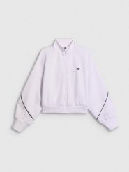 4F Bluza dresowa regular bez kaptura damska - biała M. Białe bluzy damskie 4F, m, bez wzorów, z dresówki, bez kaptura. Za 169.99 zł.