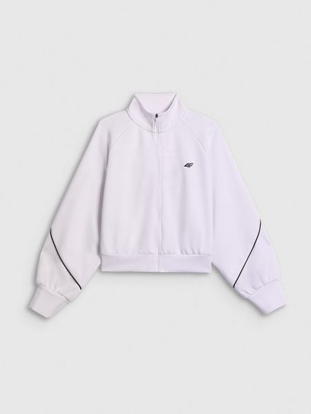 4F Bluza kibica regular bez kaptura damska - biała M. Białe bluzy damskie 4F, m, bez wzorów, z dresówki. W wyprzedaży za 139.99 zł.