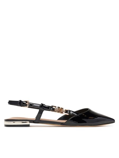 Guess Baleriny FLTFR2 PAF05 Czarny. Czarne balerinki damskie Guess, z aplikacjami, ze skóry. Za 279.99 zł.