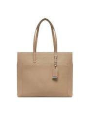 Calvin Klein Torebka Ck Must Medium Shopper W/Pocket K60K613019 Beżowy. Brązowe shopper bag Calvin Klein, bez wzorów, ze skóry, bez dodatków. Za 439.99 zł.