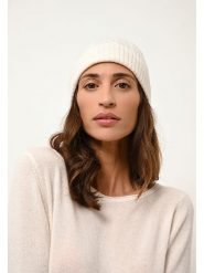 Just Cashmere Kaszmirowa czapka "Cleo" w kolorze białym rozmiar: onesize. Białe czapki damskie Just Cashmere, bez wzorów, z kaszmiru. Za 143.99 zł.