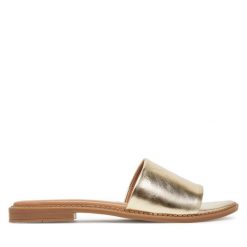 Klapki Lasocki. Żółte klapki damskie Lasocki, bez wzorów, bez obcasa, bez zapięcia. Za 99.99 zł.